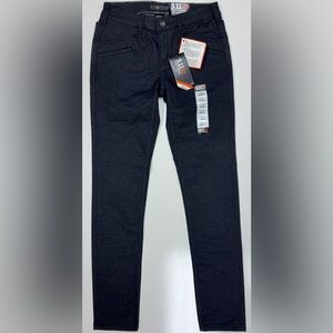 5.11 Tactical Women's Sz 2-Reg Volcanic Defender-Flex Slim Pants Dark Jeans NEW